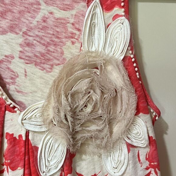 ANTHROPOLOGIE DELETTA Sleeveless Floral Top Red Cream Women’s Size XS - Picture 3 of 5
